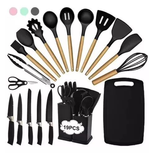 Set De Utensilios De Cocina Silicona 19piezas  # ID: 345